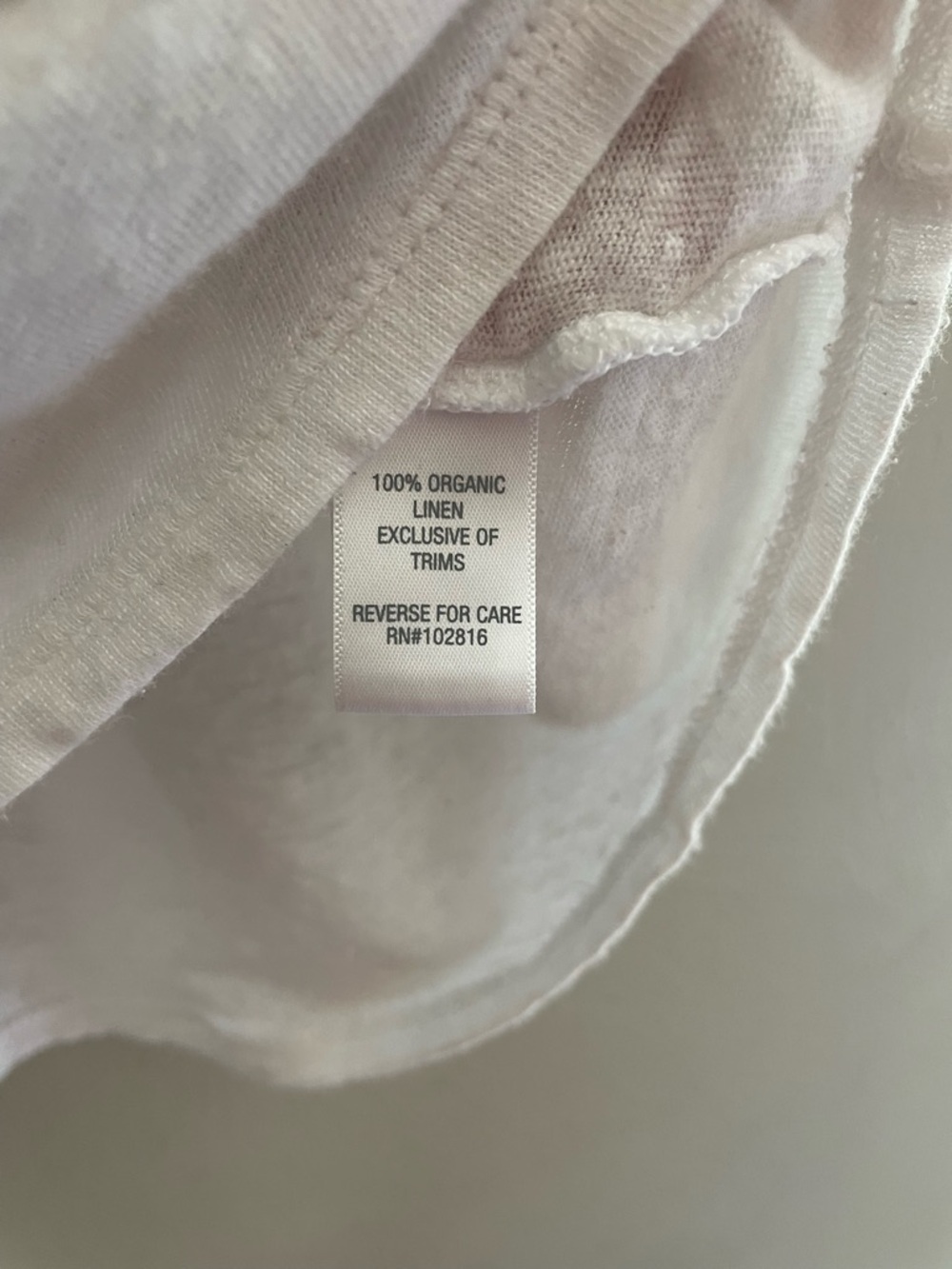 Garnet Hill White V-Neck Linen-Blend Short Sleeve Top - Picture 6 of 6